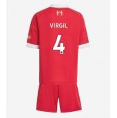 Otroški Liverpool Virgil van Dijk #4 Replika nogometni dresi kompleti Domači 2025-26 Kratek Rokav (+ hlače)
