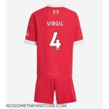 Otroški Liverpool Virgil van Dijk #4 Replika nogometni dresi kompleti Domači 2025-26 Kratek Rokav (+ hlače)