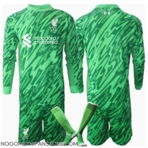 Otroški Liverpool Vratar Replika nogometni dresi kompleti Gostujoči 2024-25 Dolgi Rokav (+ hlače)