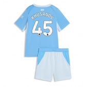 Otroški Manchester City Abdukodir Khusanov #45 Replika nogometni dresi kompleti Domači 2026-27 Kratek Rokav (+ hlače)