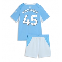 Otroški Manchester City Abdukodir Khusanov #45 Replika nogometni dresi kompleti Domači 2026-27 Kratek Rokav (+ hlače)