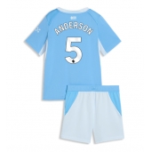 Otroški Manchester City Elliot Anderson #5 Replika nogometni dresi kompleti Domači 2026-27 Kratek Rokav (+ hlače)