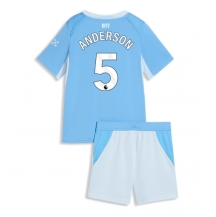 Otroški Manchester City Elliot Anderson #5 Replika nogometni dresi kompleti Domači 2026-27 Kratek Rokav (+ hlače)