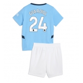 Otroški Manchester City Josko Gvardiol #24 Replika nogometni dresi kompleti Domači 2024-25 Kratek Rokav (+ hlače)