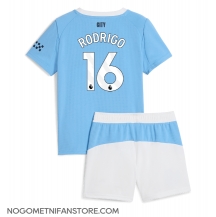Otroški Manchester City Rodri Hernandez #16 Replika nogometni dresi kompleti Domači 2025-26 Kratek Rokav (+ hlače)