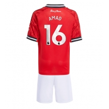Otroški Manchester United Amad Diallo #16 Replika nogometni dresi kompleti Domači 2025-26 Kratek Rokav (+ hlače)