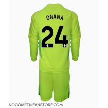 Otroški Manchester United Andre Onana #24 Vratar Replika nogometni dresi kompleti Gostujoči 2024-25 Dolgi Rokav (+ hlače)