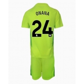 Otroški Manchester United Andre Onana #24 Vratar Replika nogometni dresi kompleti Gostujoči 2024-25 Kratek Rokav (+ hlače)