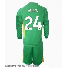 Otroški Manchester United Andre Onana #24 Vratar Replika nogometni dresi kompleti Tretji 2024-25 Dolgi Rokav (+ hlače)