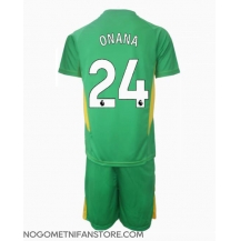 Otroški Manchester United Andre Onana #24 Vratar Replika nogometni dresi kompleti Tretji 2024-25 Kratek Rokav (+ hlače)