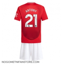 Otroški Manchester United Antony #21 Replika nogometni dresi kompleti Domači 2024-25 Kratek Rokav (+ hlače)