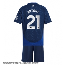 Otroški Manchester United Antony #21 Replika nogometni dresi kompleti Gostujoči 2024-25 Kratek Rokav (+ hlače)