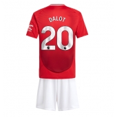Otroški Manchester United Diogo Dalot #20 Replika nogometni dresi kompleti Domači 2024-25 Kratek Rokav (+ hlače)