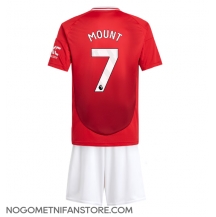 Otroški Manchester United Mason Mount #7 Replika nogometni dresi kompleti Domači 2024-25 Kratek Rokav (+ hlače)