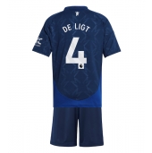 Otroški Manchester United Matthijs de Ligt #4 Replika nogometni dresi kompleti Gostujoči 2024-25 Kratek Rokav (+ hlače)