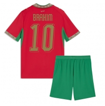 Otroški Maroko Brahim Diaz #10 Replika nogometni dresi kompleti Domači SP 2026 Kratek Rokav (+ hlače)