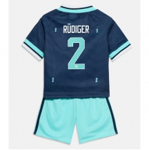 Otroški Nemčija Antonio Rudiger #2 Replika nogometni dresi kompleti Gostujoči SP 2026 Kratek Rokav (+ hlače)