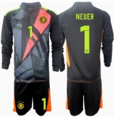 Otroški Nemčija Manuel Neuer #1 Vratar Replika nogometni dresi kompleti Domači EP 2024 Dolgi Rokav (+ hlače)