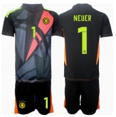 Otroški Nemčija Manuel Neuer #1 Vratar Replika nogometni dresi kompleti Domači EP 2024 Kratek Rokav (+ hlače)