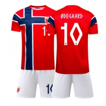 Otroški Norveška Martin Odegaard #10 Replika nogometni dresi kompleti Domači SP 2026 Kratek Rokav (+ hlače)