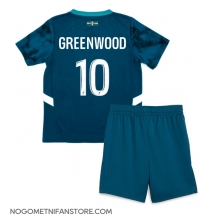 Otroški Olympique de Marseille Mason Greenwood #10 Replika nogometni dresi kompleti Gostujoči 2024-25 Kratek Rokav (+ hlače)