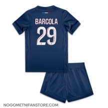 Otroški Paris Saint-Germain Bradley Barcola #29 Replika nogometni dresi kompleti Domači 2024-25 Kratek Rokav (+ hlače)