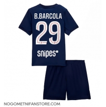 Otroški Paris Saint-Germain Bradley Barcola #29 Replika nogometni dresi kompleti Domači 2025-26 Kratek Rokav (+ hlače)