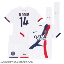 Otroški Paris Saint-Germain Desire Doue #14 Replika nogometni dresi kompleti Gostujoči 2024-25 Kratek Rokav (+ hlače)