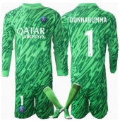 Otroški Paris Saint-Germain Gianluigi Donnarumma #1 Vratar Replika nogometni dresi kompleti Domači 2024-25 Dolgi Rokav (+ hlače)