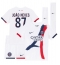 Otroški Paris Saint-Germain Joao Neves #87 Replika nogometni dresi kompleti Gostujoči 2024-25 Kratek Rokav (+ hlače)