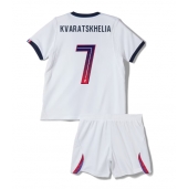Otroški Paris Saint-Germain Khvicha Kvaratskhelia #7 Replika nogometni dresi kompleti Gostujoči 2026-27 Kratek Rokav (+ hlače)
