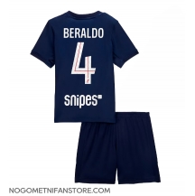 Otroški Paris Saint-Germain Lucas Beraldo #4 Replika nogometni dresi kompleti Domači 2025-26 Kratek Rokav (+ hlače)
