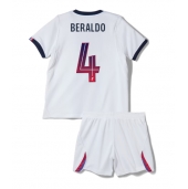 Otroški Paris Saint-Germain Lucas Beraldo #4 Replika nogometni dresi kompleti Gostujoči 2026-27 Kratek Rokav (+ hlače)