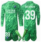 Otroški Paris Saint-Germain Matvei Safonov #39 Vratar Replika nogometni dresi kompleti Domači 2024-25 Dolgi Rokav (+ hlače)