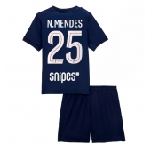 Otroški Paris Saint-Germain Nuno Mendes #25 Replika nogometni dresi kompleti Domači 2025-26 Kratek Rokav (+ hlače)
