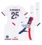 Otroški Paris Saint-Germain Nuno Mendes #25 Replika nogometni dresi kompleti Gostujoči 2024-25 Kratek Rokav (+ hlače)