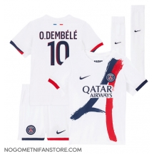 Otroški Paris Saint-Germain Ousmane Dembele #10 Replika nogometni dresi kompleti Gostujoči 2025-26 Kratek Rokav (+ hlače)
