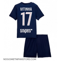 Otroški Paris Saint-Germain Vitinha #17 Replika nogometni dresi kompleti Domači 2025-26 Kratek Rokav (+ hlače)