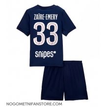 Otroški Paris Saint-Germain Warren Zaire-Emery #33 Replika nogometni dresi kompleti Domači 2025-26 Kratek Rokav (+ hlače)