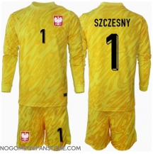 Otroški Poljska Wojciech Szczesny #1 Vratar Replika nogometni dresi kompleti Domači EP 2024 Dolgi Rokav (+ hlače)