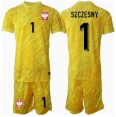 Otroški Poljska Wojciech Szczesny #1 Vratar Replika nogometni dresi kompleti Domači EP 2024 Kratek Rokav (+ hlače)