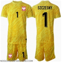 Otroški Poljska Wojciech Szczesny #1 Vratar Replika nogometni dresi kompleti Domači EP 2024 Kratek Rokav (+ hlače)
