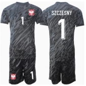 Otroški Poljska Wojciech Szczesny #1 Vratar Replika nogometni dresi kompleti Gostujoči EP 2024 Kratek Rokav (+ hlače)