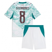 Otroški Portugalska Bruno Fernandes #8 Replika nogometni dresi kompleti Gostujoči SP 2026 Kratek Rokav (+ hlače)