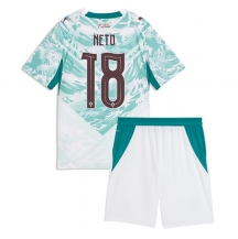 Otroški Portugalska Pedro Neto #18 Replika nogometni dresi kompleti Gostujoči SP 2026 Kratek Rokav (+ hlače)