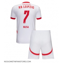 Otroški RB Leipzig Antonio Nusa #7 Replika nogometni dresi kompleti Domači 2024-25 Kratek Rokav (+ hlače)