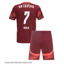 Otroški RB Leipzig Antonio Nusa #7 Replika nogometni dresi kompleti Gostujoči 2024-25 Kratek Rokav (+ hlače)