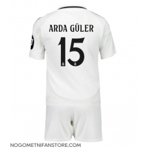 Otroški Real Madrid Arda Guler #15 Replika nogometni dresi kompleti Domači 2024-25 Kratek Rokav (+ hlače)