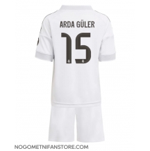 Otroški Real Madrid Arda Guler #15 Replika nogometni dresi kompleti Domači 2025-26 Kratek Rokav (+ hlače)