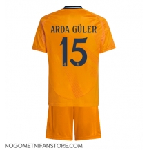 Otroški Real Madrid Arda Guler #15 Replika nogometni dresi kompleti Gostujoči 2024-25 Kratek Rokav (+ hlače)